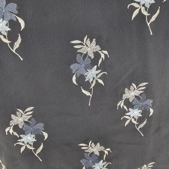 Josephine Chaus Black Floral Embroidered Silk Blouse Top Sz 10 VTG 90s Y2K - Picture 8 of 8